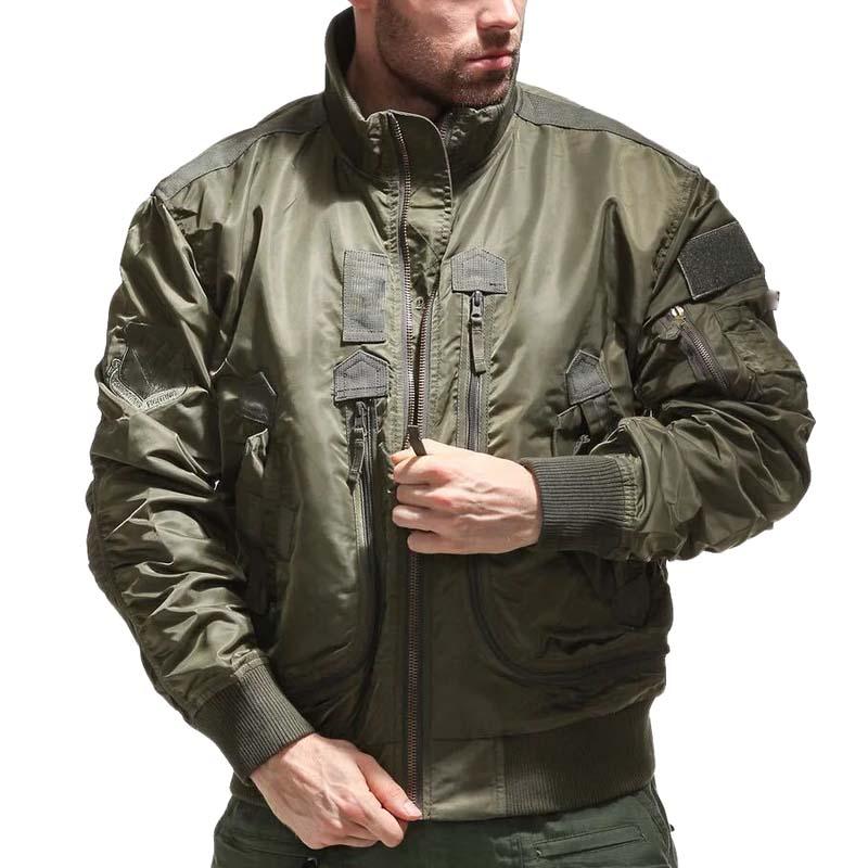Men's Classic Casual Multi-Pocket Zipper Stand Collar Flight Jacket 9261091586232