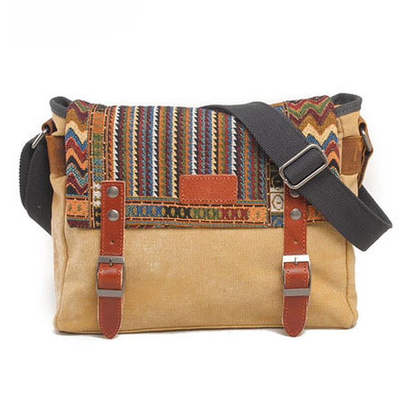 Men's Retro Ethnic Pattern Canvas Shoulder Bag 9262190330040