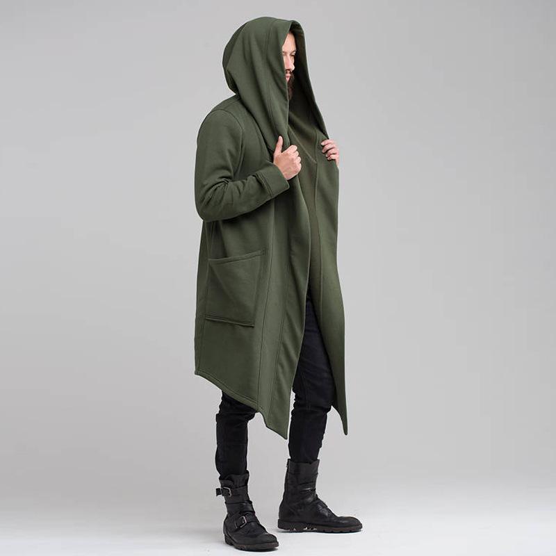 Men's Long Cardigan Cape Coat Hooded Coat 9261105709240