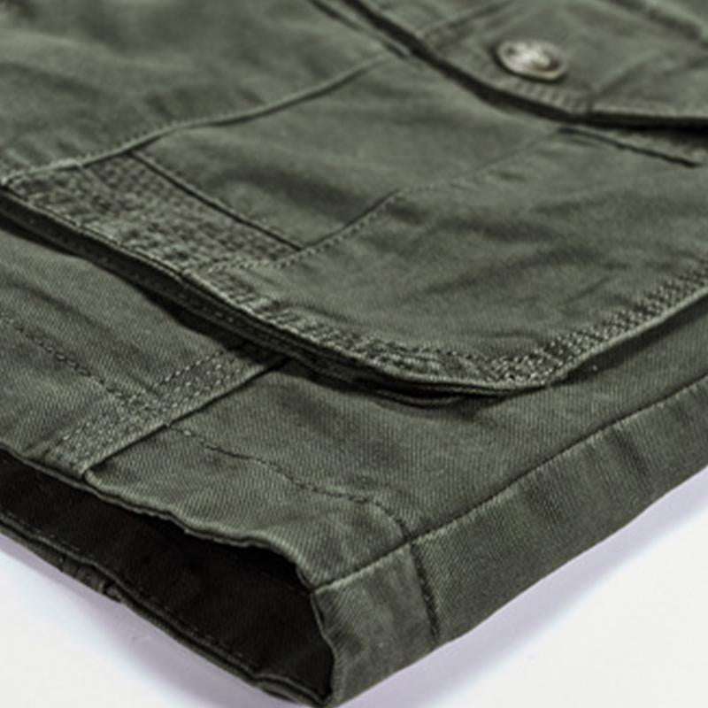 Men's Casual Cotton Stand Collar Zipper Multi-pocket Workwear Outdoor Jacket 9261082443960