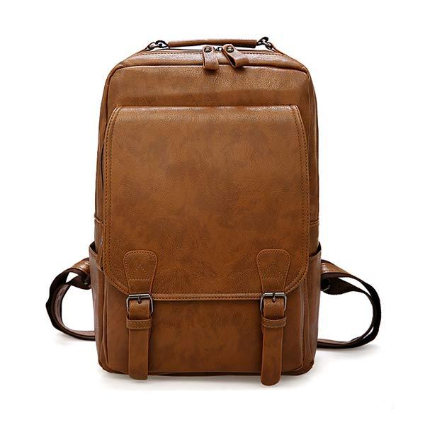 VINTAGE BUSINESS RUCKSACK AUS LEDER MIT REISSVERSCHLUSS