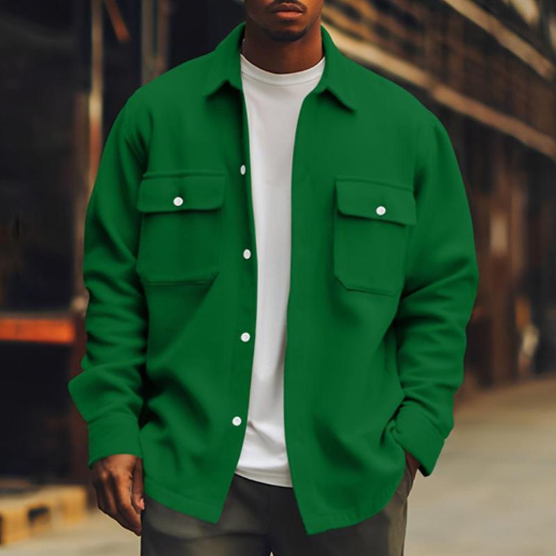 Men's Solid Color Casual Basic Lapel Jacket 9261082542264