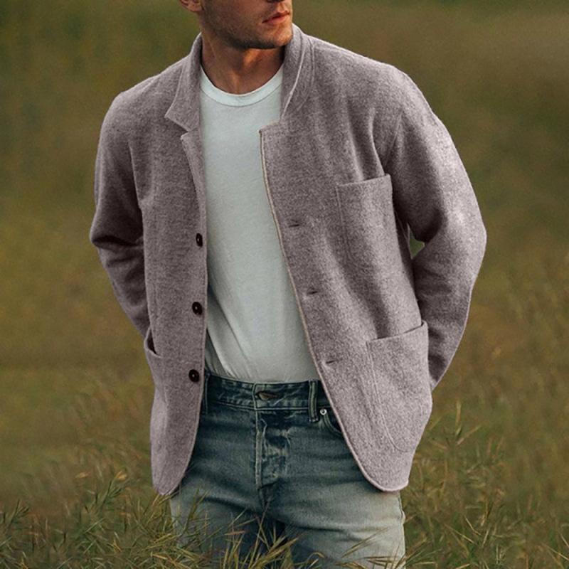Men's Casual Stand Collar Single Breasted Blazer 9261083885752