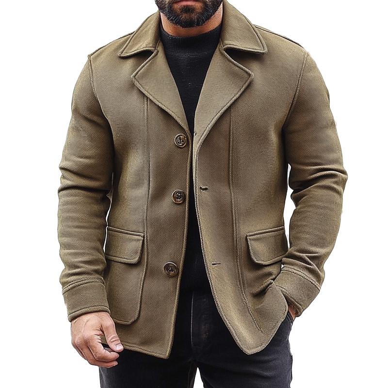 Men's Canvas Casual Lapel Jacket 9877214363832