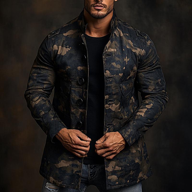 Men's Camouflage Print Mid-length Coat 9261108003000