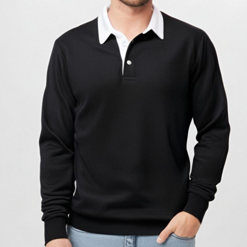 Men's Classic Casual Long Polo Neck Long Sleeve Sweatshirt 9268189561016