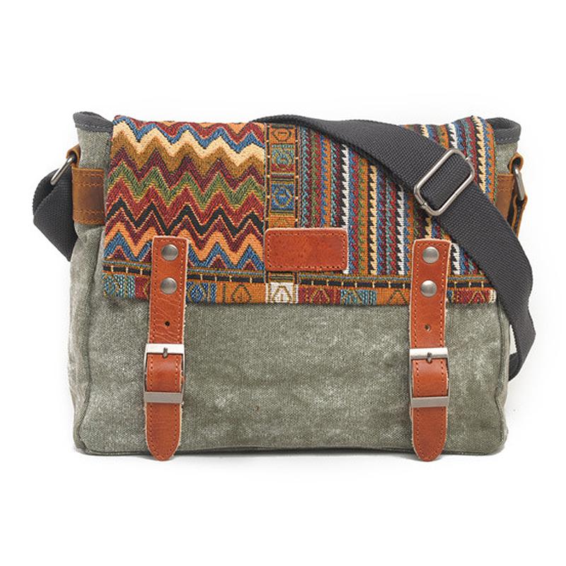 Men's Retro Ethnic Pattern Canvas Shoulder Bag 9262190330040