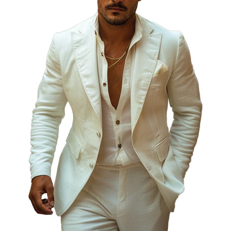 Men's Casual Cotton Solid Color Blazer 9877214265528