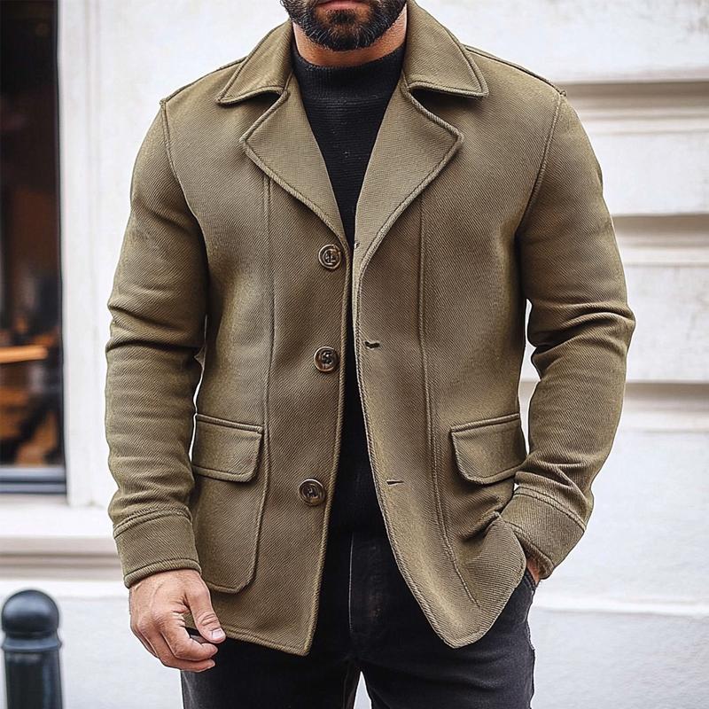 Men's Canvas Casual Lapel Jacket 9877214363832
