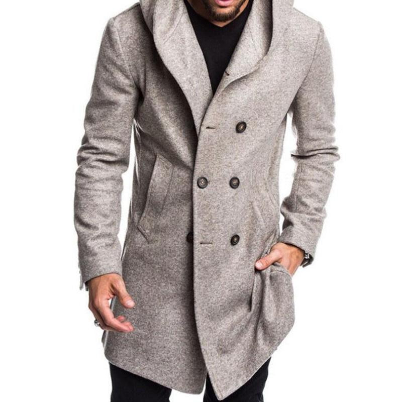 Men's Casual Hooded Double Breasted Coat 9261101744312