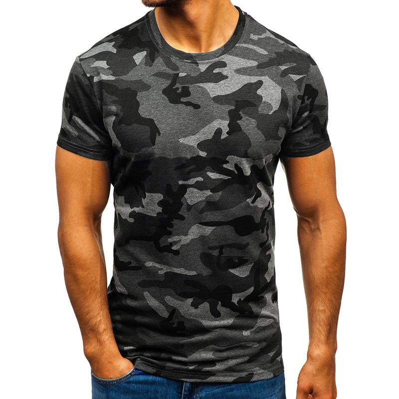 Men's Printed Camouflage Round Neck Short Sleeve T-Shirt 9261135167672
