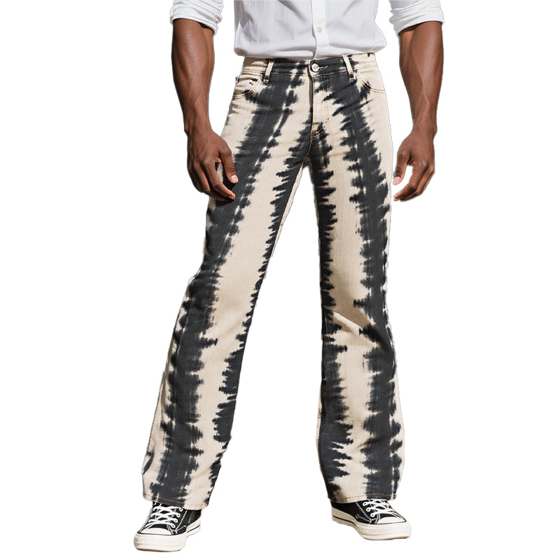Men's Tie Dye Irregular Pattern Wide Leg Casual Jeans 9952967950520