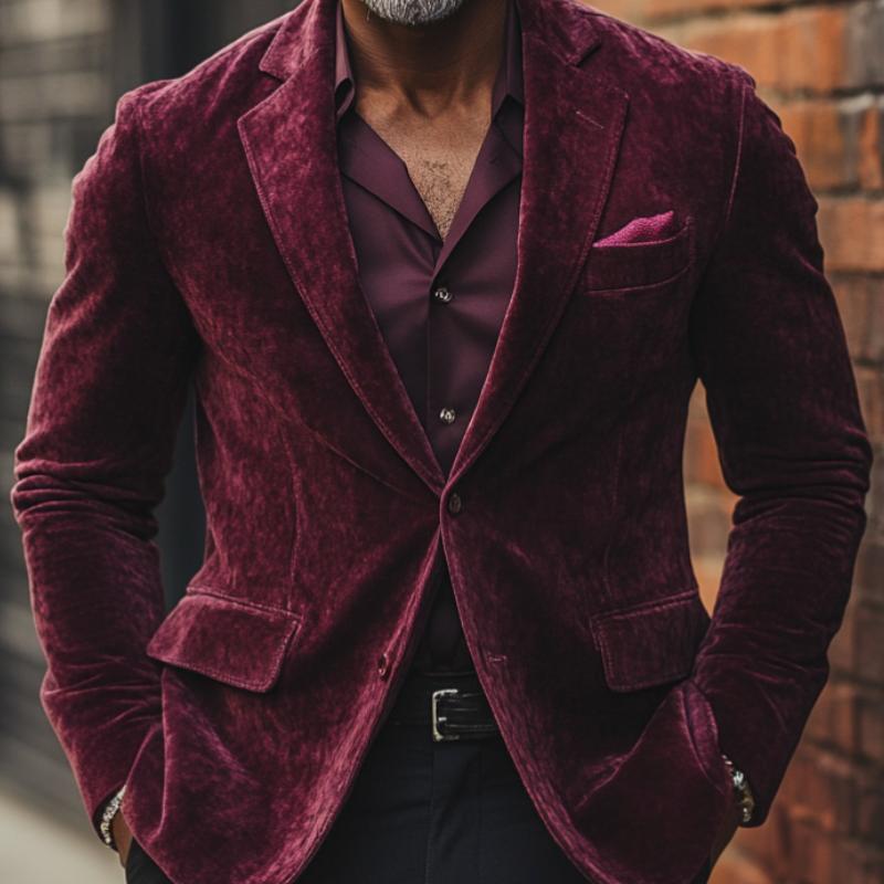 Men's Casual Velvet Blazer 9877927329976