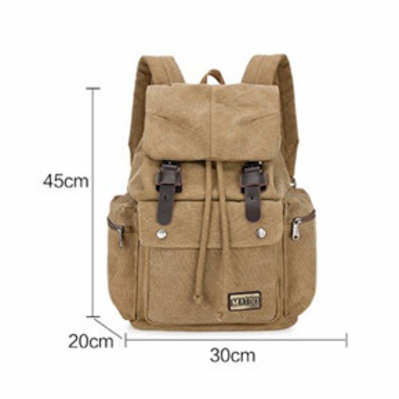 Men's Retro Outdoor Large Capacity Multi-Pocket Canvas Backpack 9262190133432