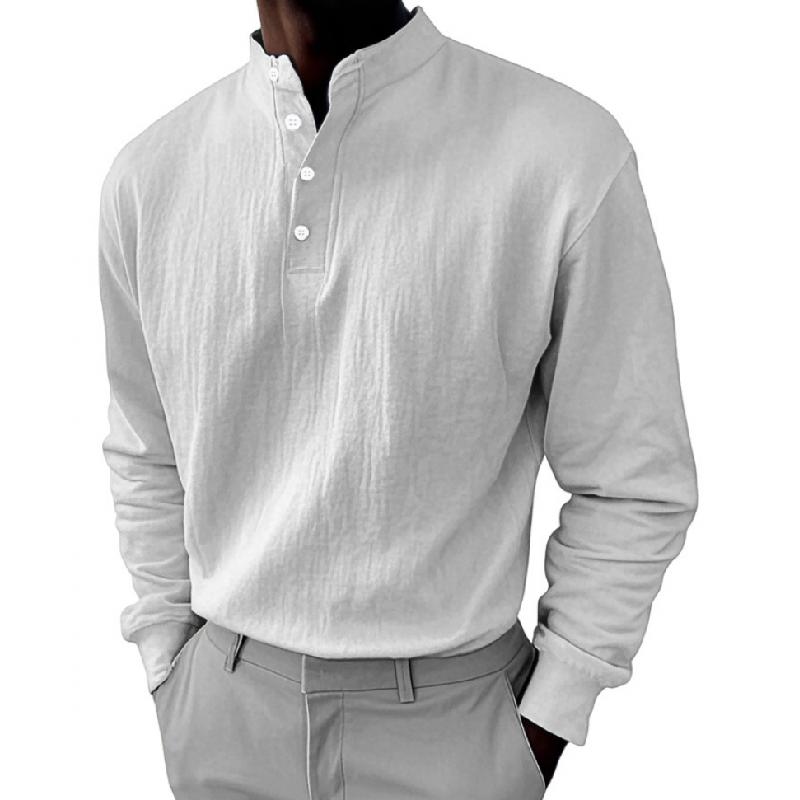 Men's Casual Button-down Collar Loose Pullover Sweatshirt 9268189823160