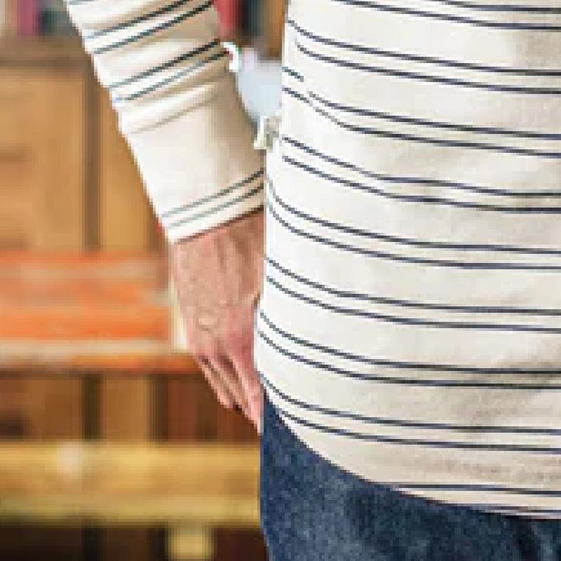 Men's Classic Casual Horizontal Striped Long Sleeve T-Shirt 9273157779640