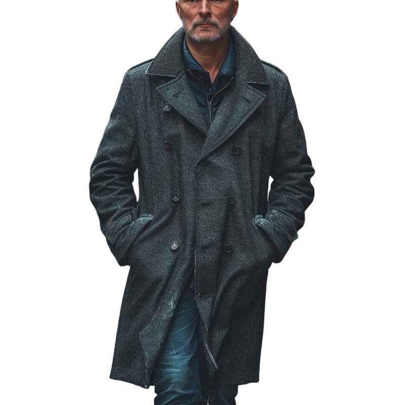 Men's Casual Loose Double-breasted Coat 9261107544248