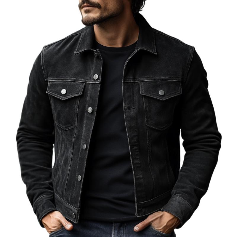Men's Casual Lapel Suede Jacket 9877927493816
