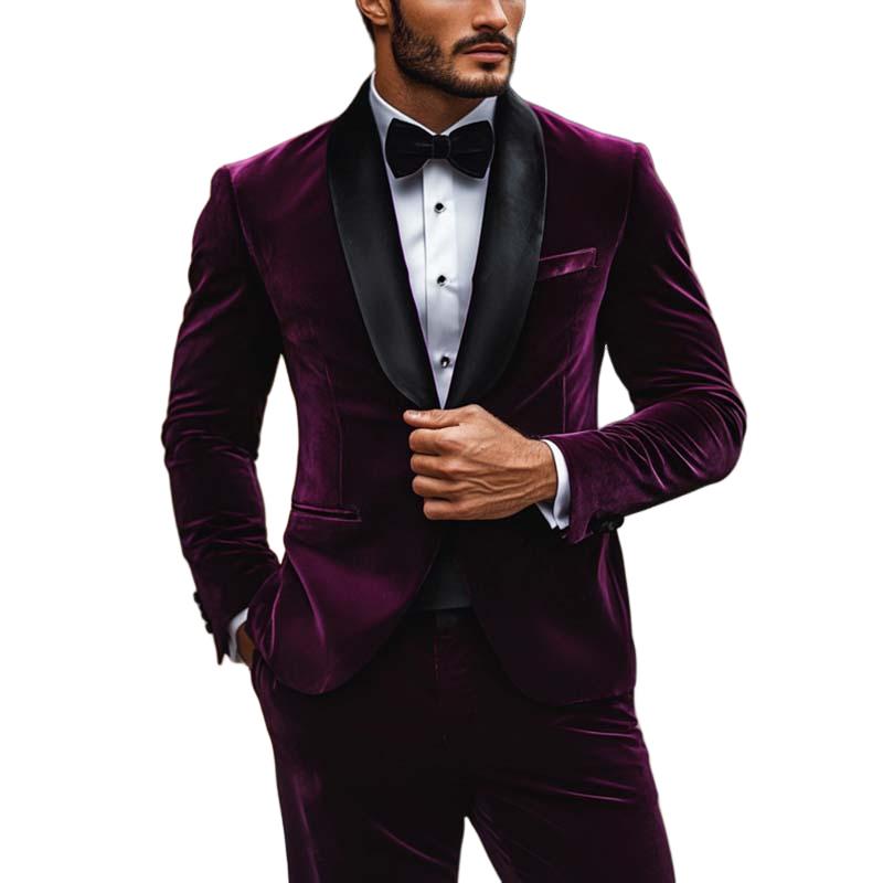 Men's Classic Retro Shawl Collar Slim Fit Blazer 9272629395640