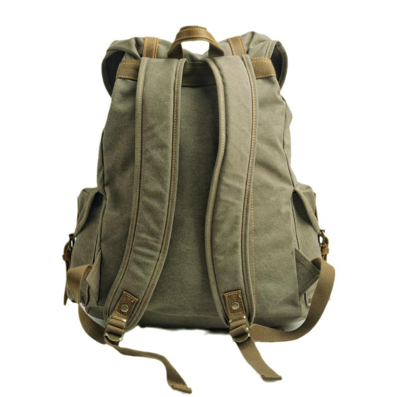 Men's Retro Outdoor Large Capacity Multi-Pocket Canvas Backpack 9262190526648