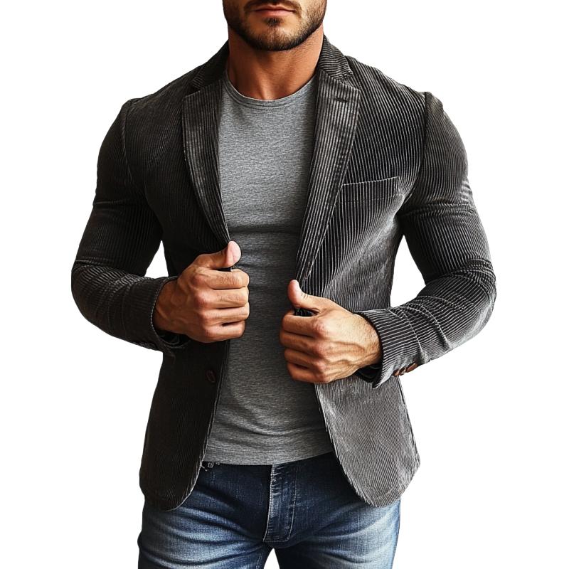 Men's Fashion Corduroy Single Button Blazer 9888005161144