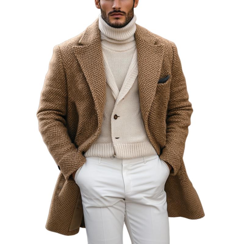 Men's Vintage Mid-Length Button Coat 9271924097208