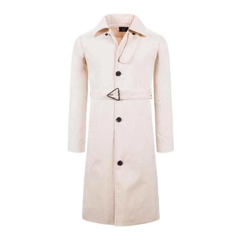 Men's Retro Classic Lapel Single Breasted Belt Long Trench Coat 9261105152184