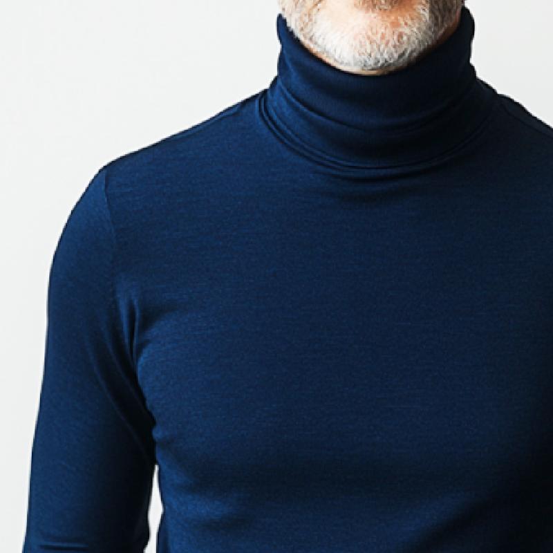 Men's Retro Solid Color High Neck Long Sleeve T-Shirt 9272630771896