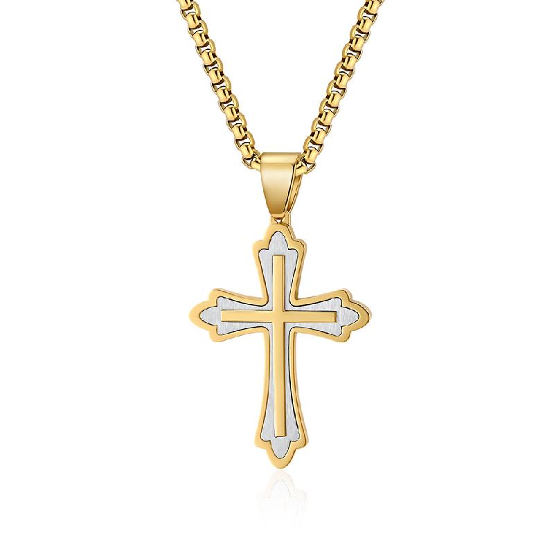 Retro Casual Color Matching Cross Necklace 9274168410296