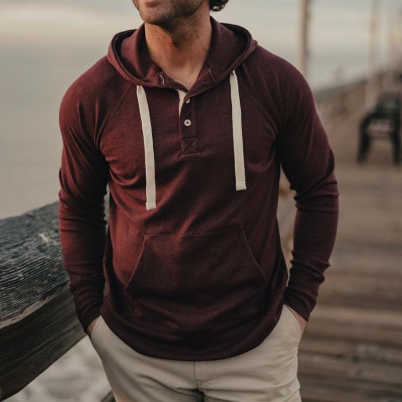 Men's Casual Cotton Blend Kangaroo Pocket Slim Fit Hoodie 9884641263800