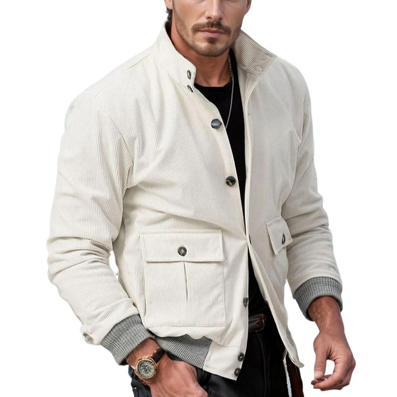 Men's Casual Stand Collar Corduroy Work Jacket 9261097517240