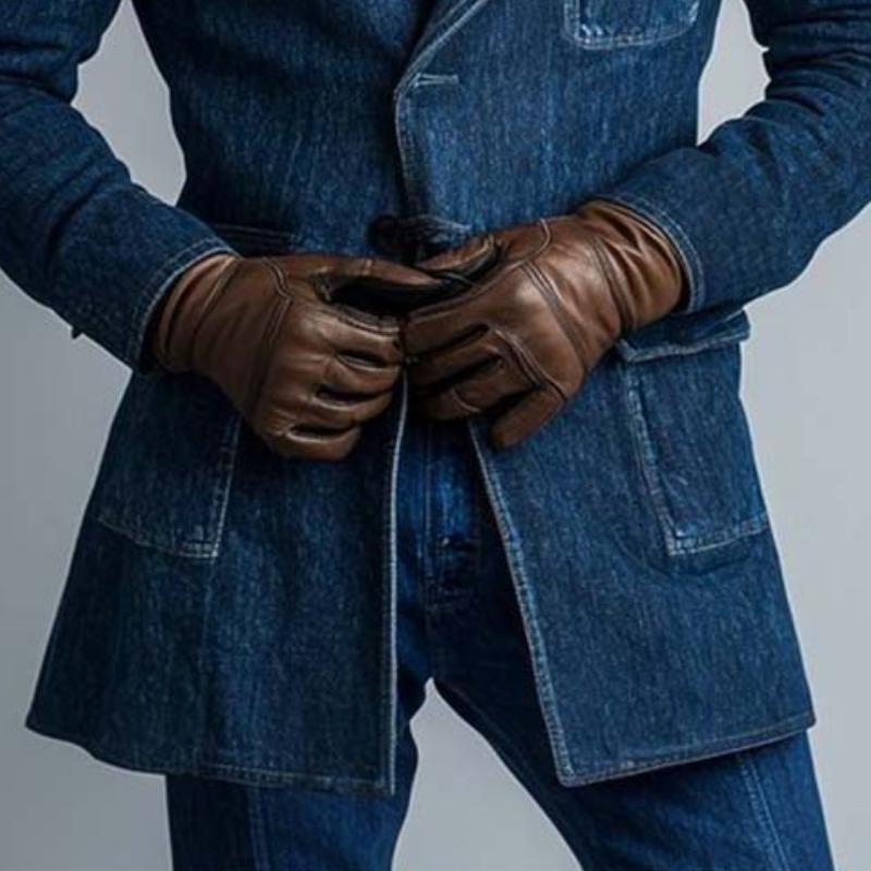 Men's Classic Retro Slim Fit Multi-Pocket Denim Blazer 9274150715576