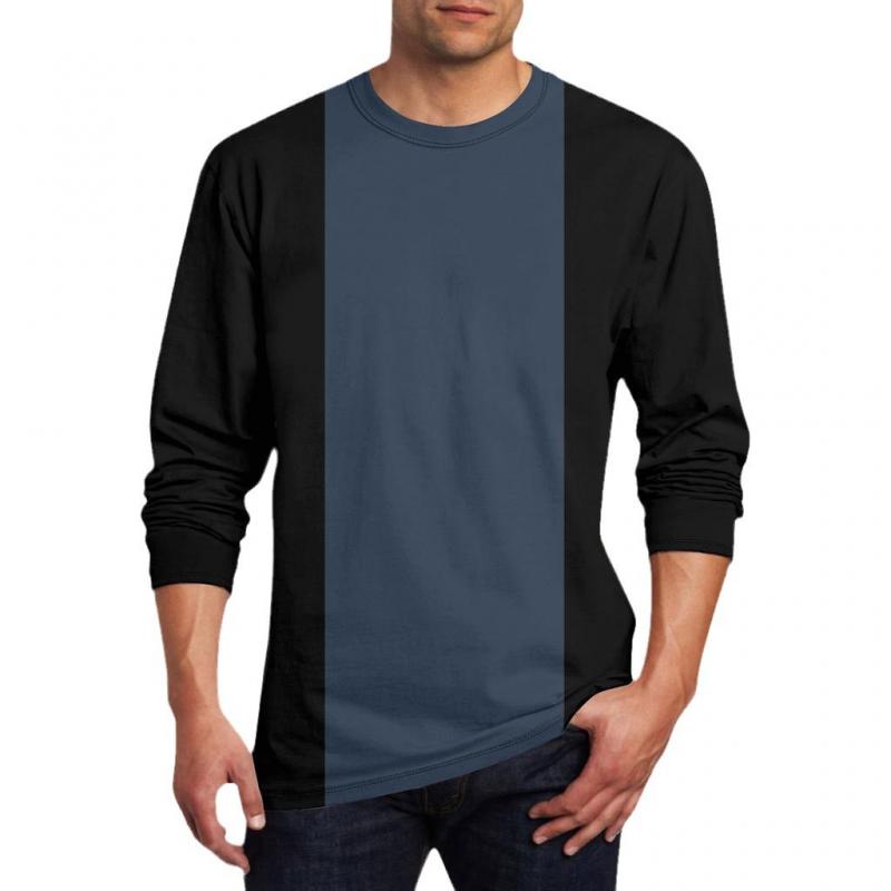 Men's Casual Colorblock Round Neck Long Sleeve T-Shirt 9261142966456