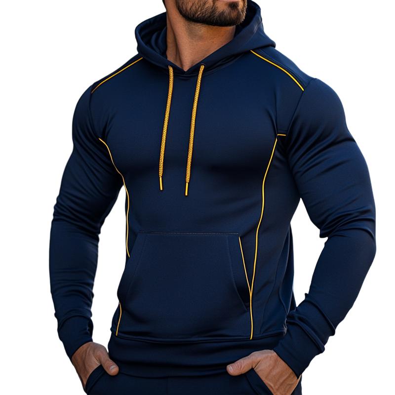 Men's Retro Casual Solid Color Sports Hoodie 9877216428216