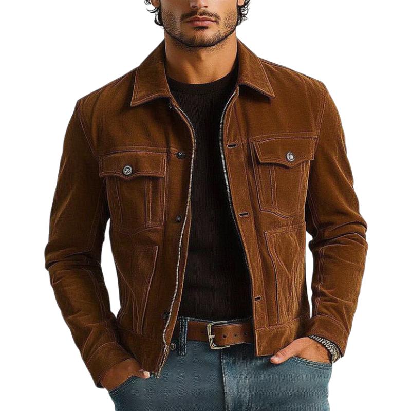 Men's Vintage Casual Suede Jacket 9269591867576