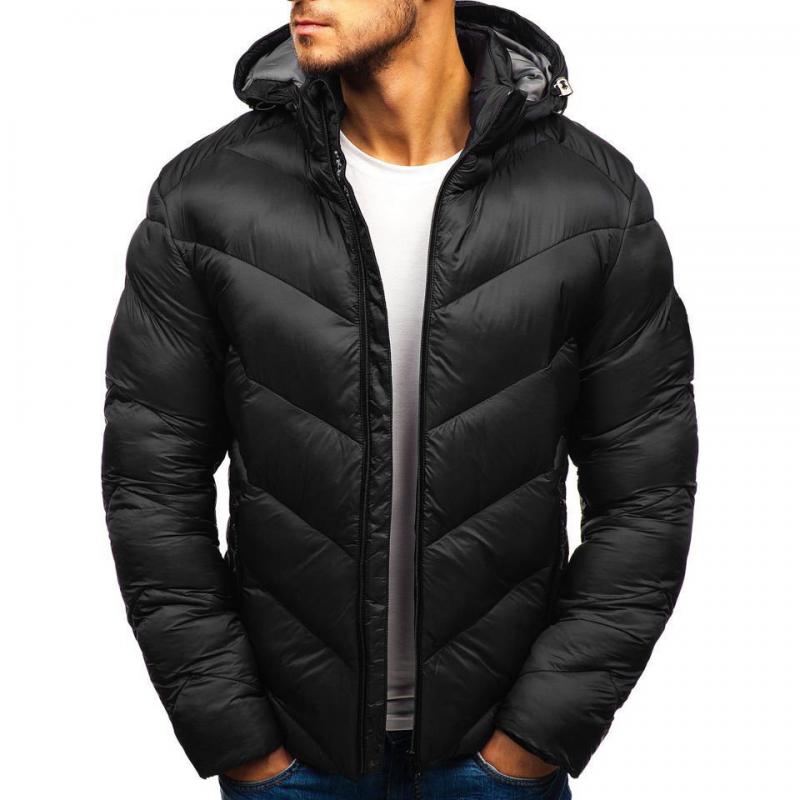 Men's Casual Contrasting Color Hooded Warm Padded Jacket 9261084639416