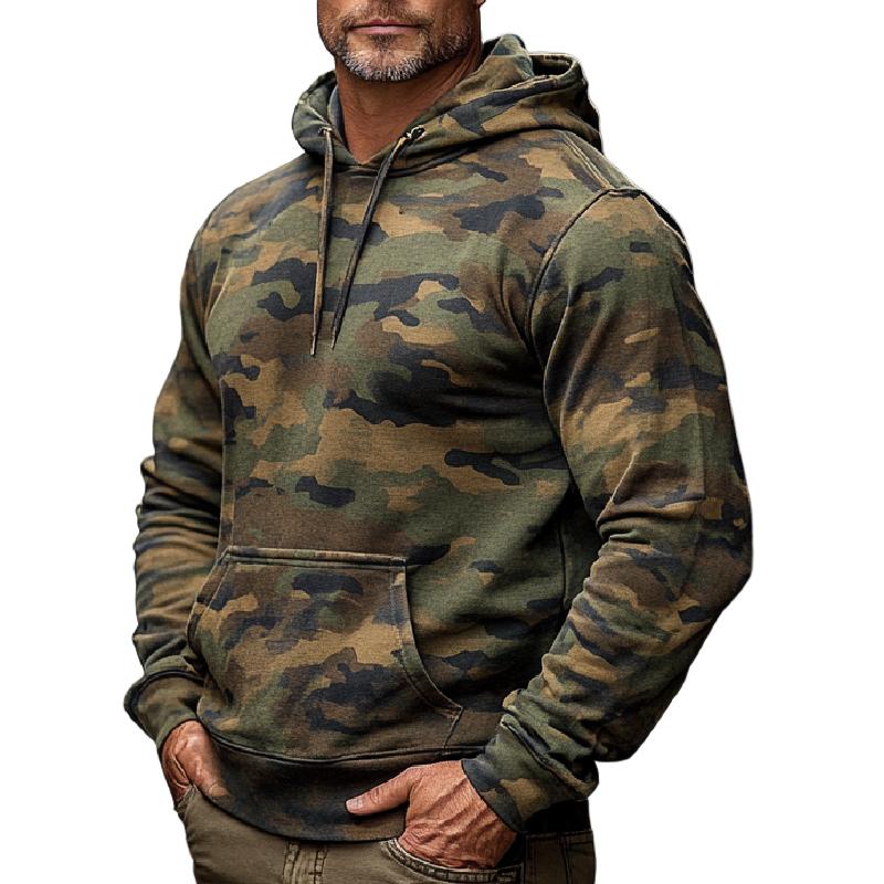 Men's Classic Camouflage Digital Print Hooded Sweatshirt 9267505987768
