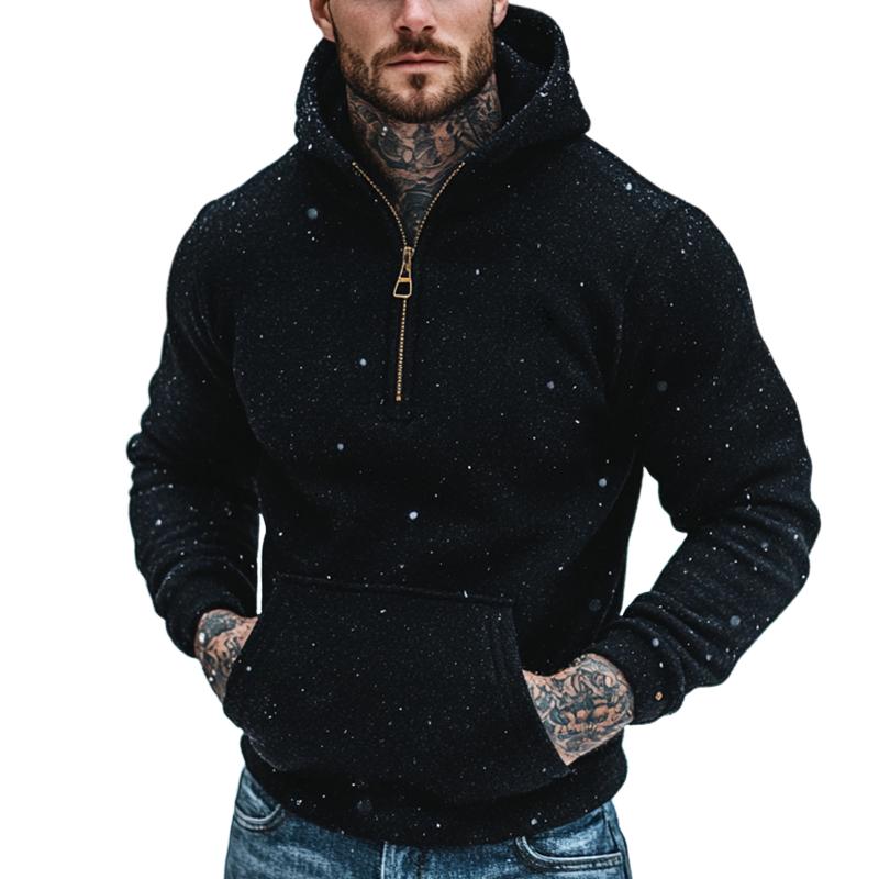 Men's Retro Casual Solid Color Zip-Up Hoodie 9880238391480