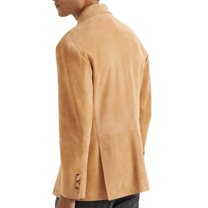 Men's Fitted Business Suede Lapel Blazer 9882785120440