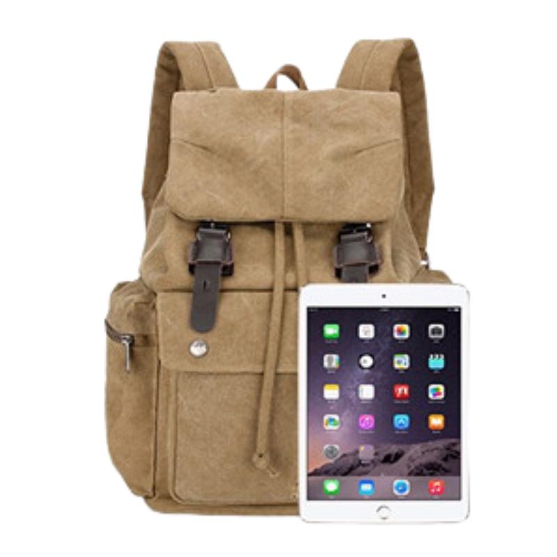 Men's Retro Outdoor Large Capacity Multi-Pocket Canvas Backpack 9262190133432