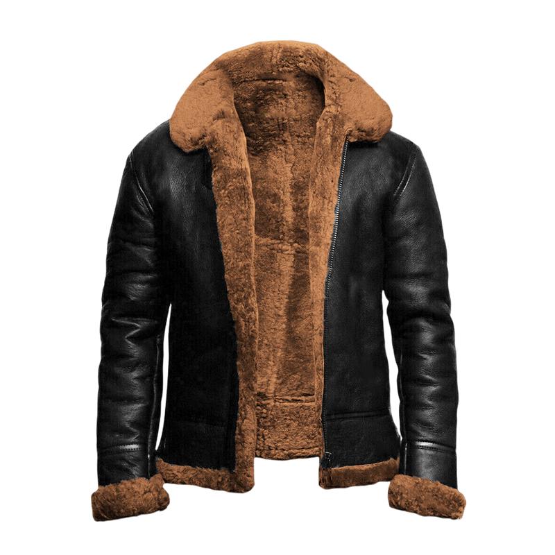 Men's Vintage Casual Fur Warm Jacket 9261089259704