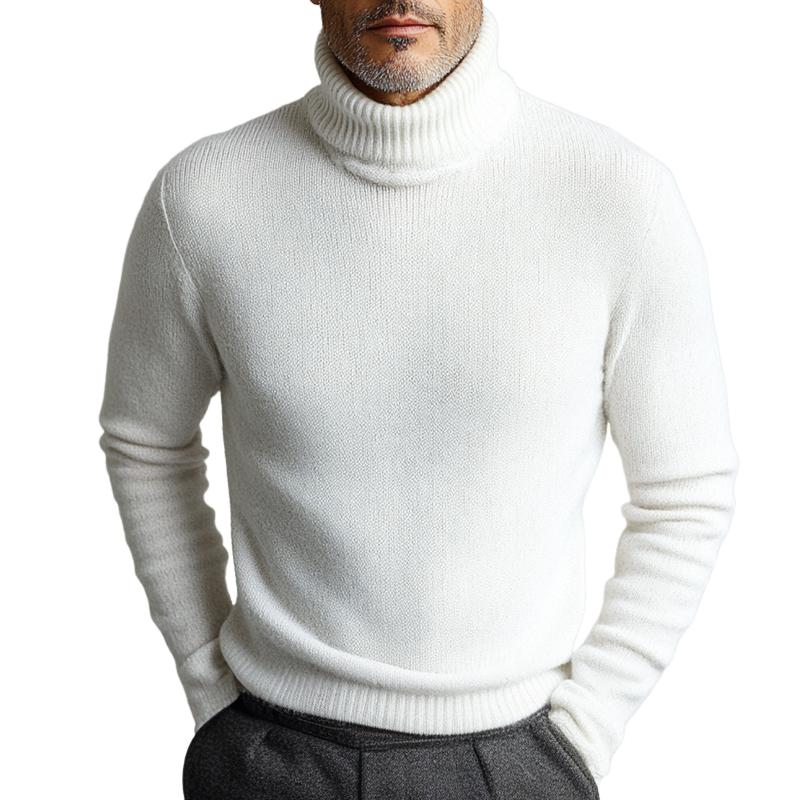 Men's Vintage Solid Turtleneck Sweater 9272630575288