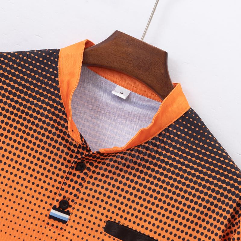 Men's Casual Polka Dot Print Stand Collar Long Sleeve T-shirt 9261144015032