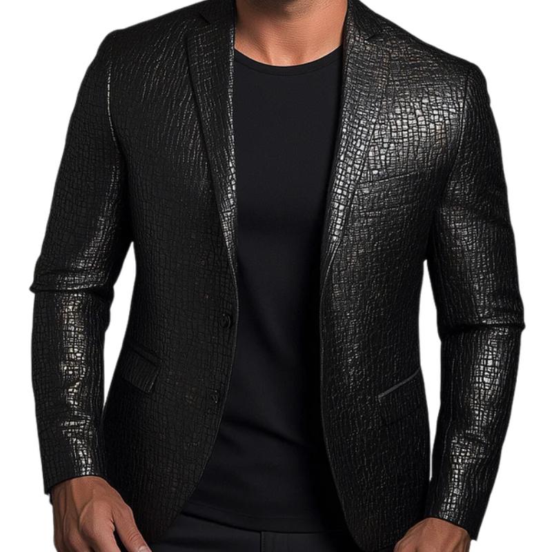 Men's Classic Lapel Two-button Nubuck Leather Blazer 9887361073336