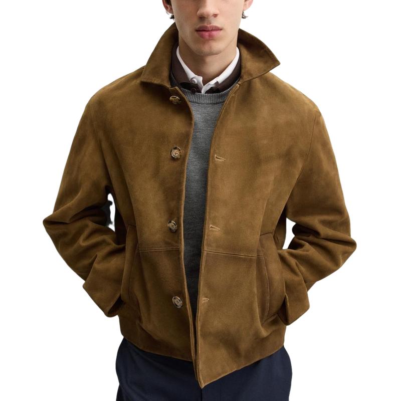 Men's Vintage Lapel Suede Jacket 9884640116920