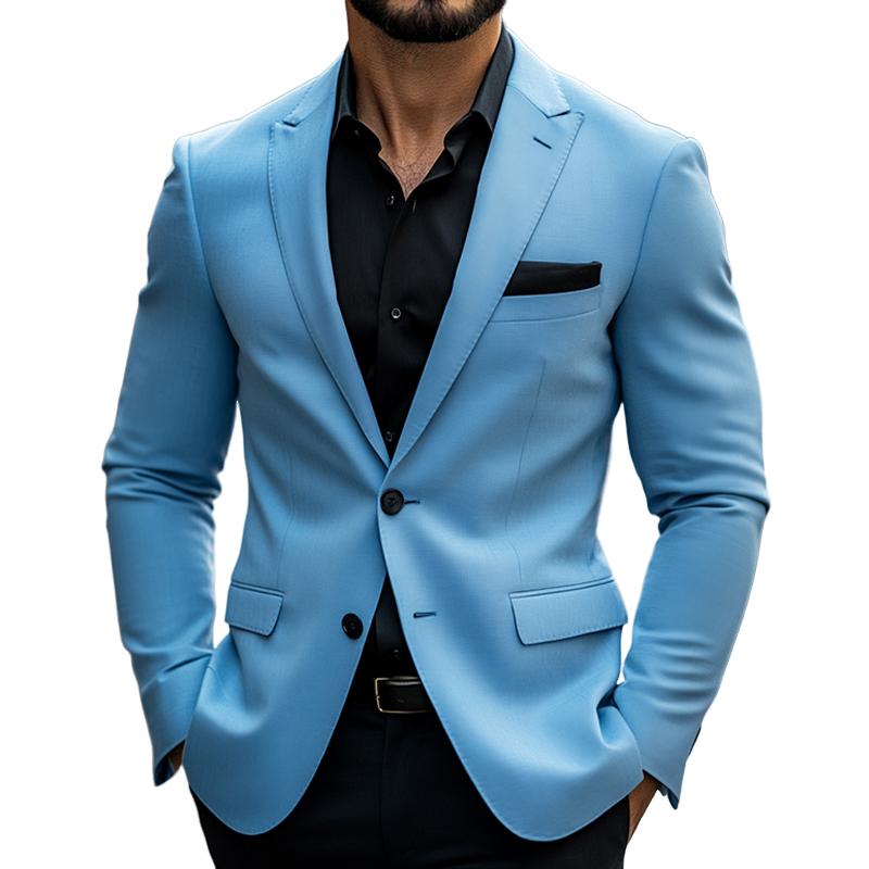 Men's Vintage Casual Solid Color Single Breasted Blazer 9877216624824