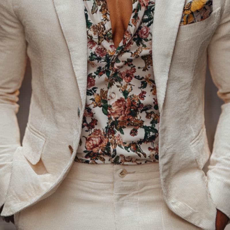Men's Classic Casual Single-Breasted Slim Fit Corduroy Blazer 9887360385208