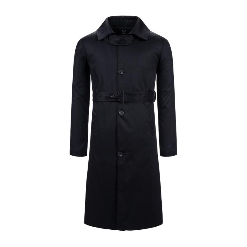 Men's Retro Classic Lapel Single Breasted Belt Long Trench Coat 9261105152184