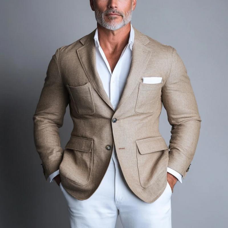 Men's Vintage Multi Pocket Lapel Single Breasted Blazer 9885321494712