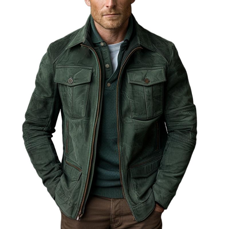 Men's Lapel Suede Jacket 9261095878840